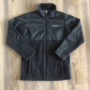 EUC BOYS COLUMBIA BLACK FLEECE ZIP UP JACKET SIZE MEDIUM 10/12